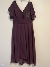 Mother Of The Bride Groom Dress Tea Length Chiffon Short Sleeves V-neck Lace