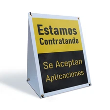 Estamos Tantratando A-Frame Sidewalk Sign Spanish Hiring Notice Recruitment