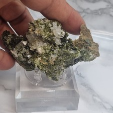 Minerali◇Quarzo Con Epidoto Provenienza Cassagna Val Graveglia Luguria Cm 9x6