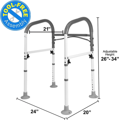 FSA/HSA Eligible Toilet Safety Rails - Heavy Duty Foldable Support Handles For Seniors & Disabled, Holds Up To 520LBS