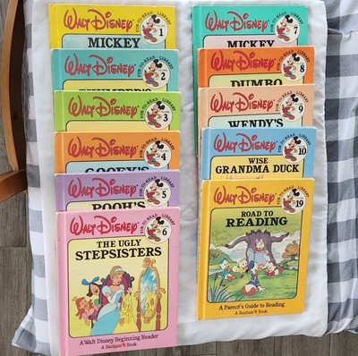 Vintage Lot of 11 Walt Disney Fun To Read Learn w/Mickey Beg Reader 1 -10 & 19