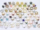 80 Piece Vintage Now Rhinestone Cocktail Costume Ring Jewelry Lot Gold Silver Tn