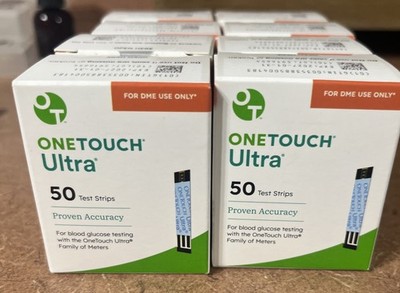8 bxs of 50 One Touch Ultra Glucose Blood Test Strips exp 13127