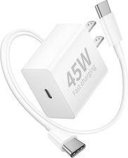 45W Fast USB-C Charger Block for Google Pixel 10/10 Pro, 10FT Cable