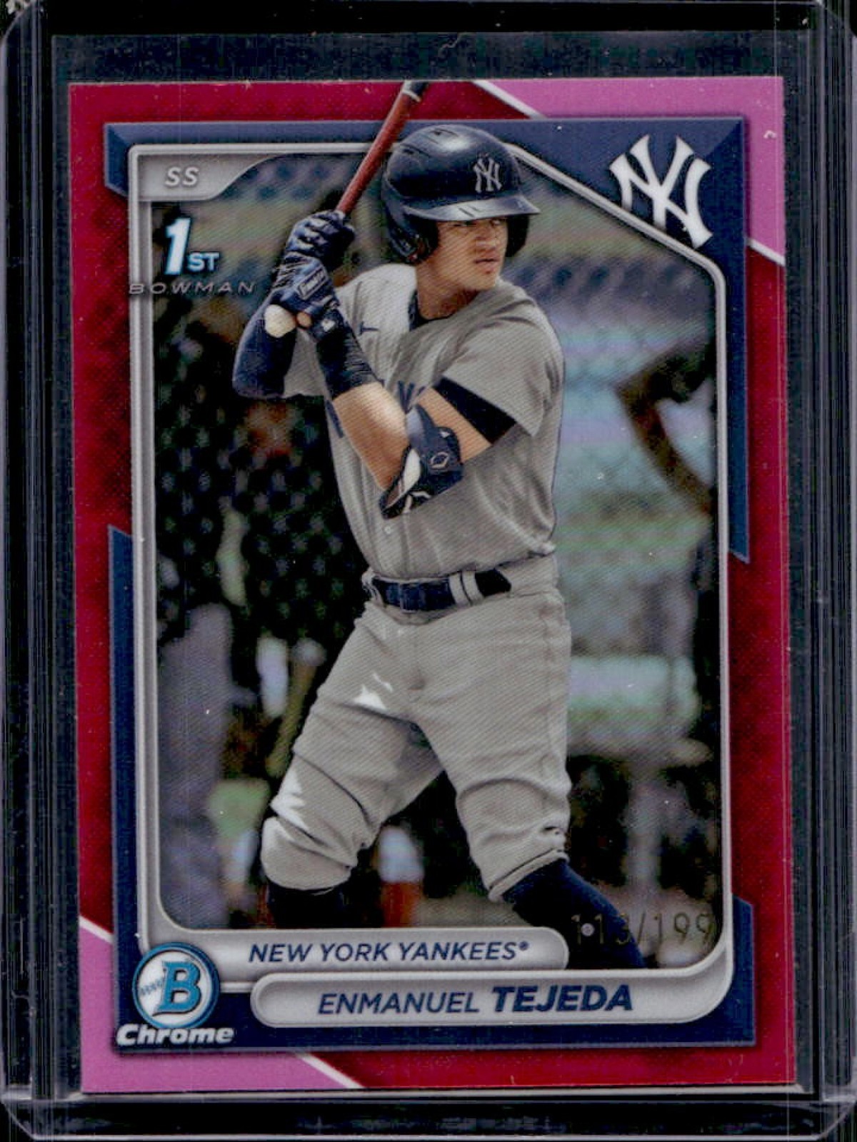 2024 Bowman Enmanuel Tejeda Chrome Fuchsia Refractor 1st #/199 Yankees