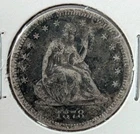 1878 CC Quarter Liberty Seated Carson City Silver Coin Low Mintage 25c