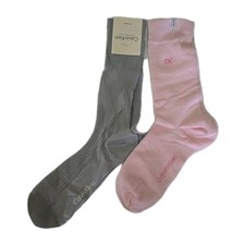New CALVIN KLEIN C-K Womens 2 Pais Socks, Size 6-10,New With Tag