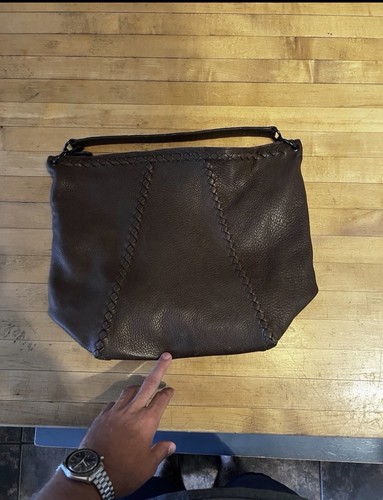 BOTTEGA VENETA Hobo-Schultertasche Johannisbrot braun Cervo Leder geflochtener Besatz Reißverschluss oben - Bild 1 von 15