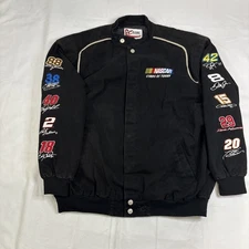 Chase Authentics NASCAR Bomber Jacket Men XL Black Snap Front  Stars of Today 
