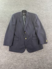 Stafford Blazer 50 L Blue Wool Premium University Golden Button Logo Big  Tall