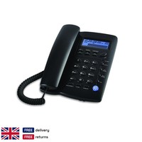 Black Corded Landline Phone Caller ID Call Waiting Digital Answering Single Line
