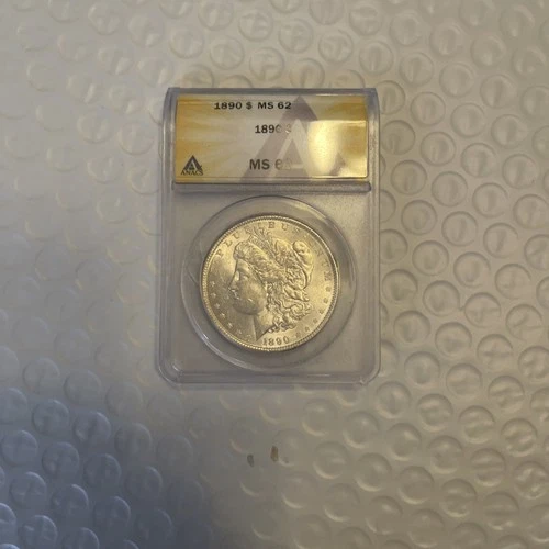 1890 Morgan Dollar Ms62 Anacs .90 Silver