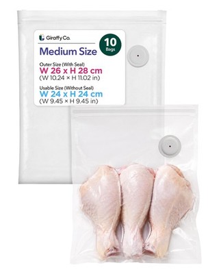 Reusable Vacuum Sealer Bags for Food   10 Medium Vacuum Bags (26x28cm/10x11in...