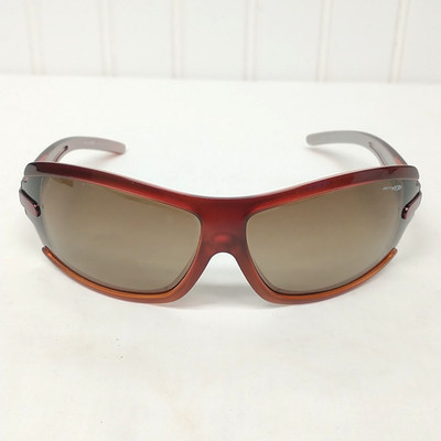 Arnette STOMP Sunglasses 4110 Metallic Red with Brown Gradient NICE!