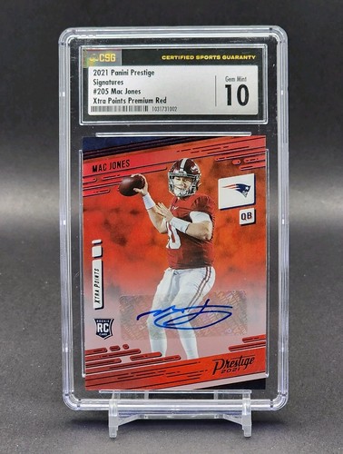 Mac Jones [Xtra Points Signature Premium Red] #205 2021 Panini Prestige card