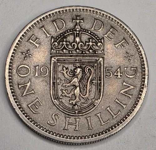 1954 Great Britain One Shilling — photo from the most recent tracked eBay sale