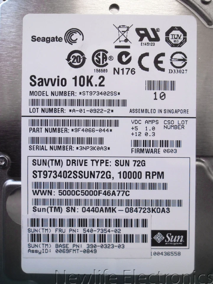 Sun Microsystems Savvio 72GB 10,000 RPM 2.5 in. SAS HDD 540-7354-02 390-0323-03 - Image 3 of 4