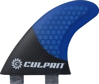 Carbon Fiber Honeycomb  Hybrid FCS Style Surfboard Fin - Blue Black - C3