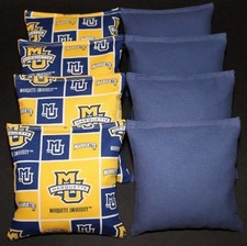 Cornhole Bean Bags made w Marquette University Golden Eagles fabric 8 ACA game