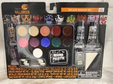 Halloween Deluxe Makeup Kit Set - Cream Face Paint Grease Fake Blood Cosplay NEW