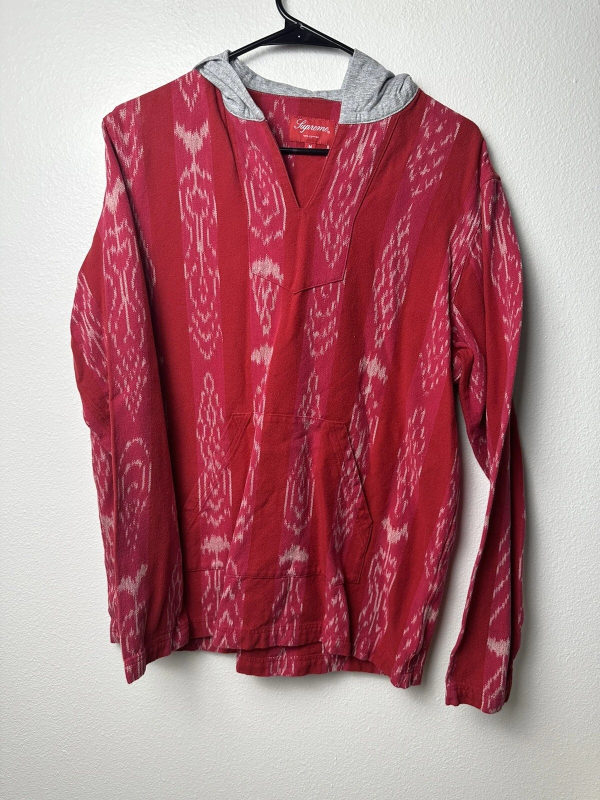 Chemise Supreme à Capuche Andes Rare Sweat à Capuche Taille M Rouge Blanc Gris Coton