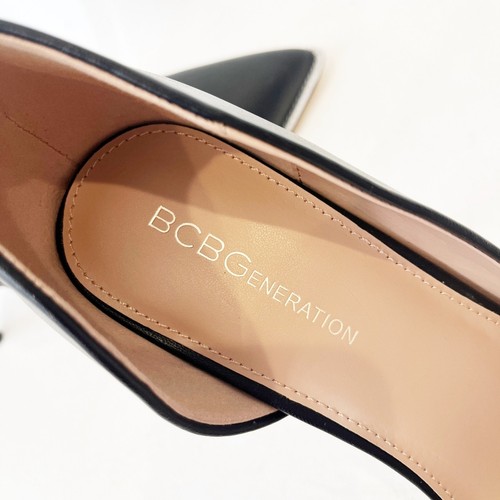 BCBGeneration Black Harnoy D'Orsay Heels Silver Chain Size 9.5 Date Night Out - Picture 7 of 8