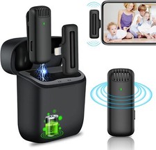 Wireless Lavalier Microphone Compatible With iPhone iPad with Charging Case