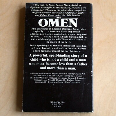 The Omen by David Seltzer (Futura paperback, 1976) horror