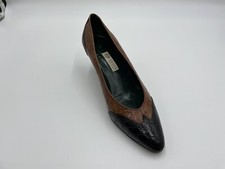 38.5 8,5 Vintage Gucci Only Left Shoe 80's Croc Spectator Classic Heeled Pump