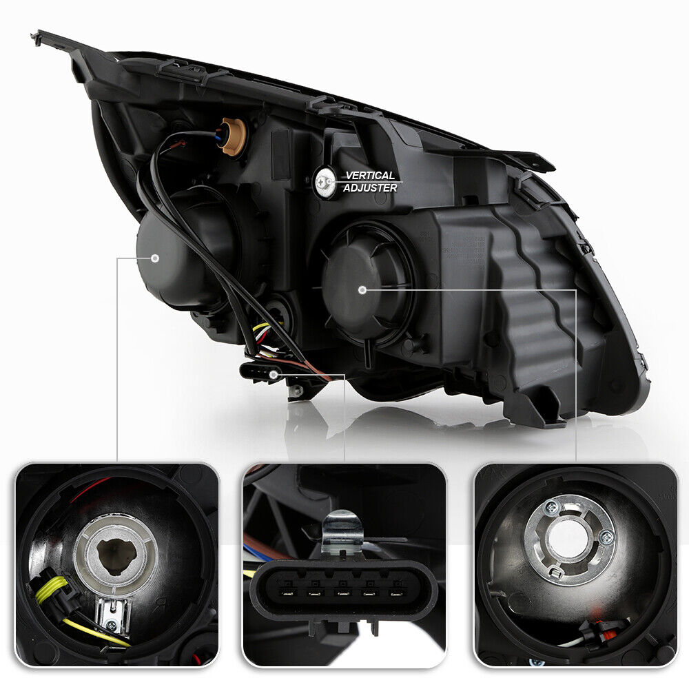 2010-2015 Chevy Equinox Black Upgrade LED Tube Headlights Headlamps  Left+Right