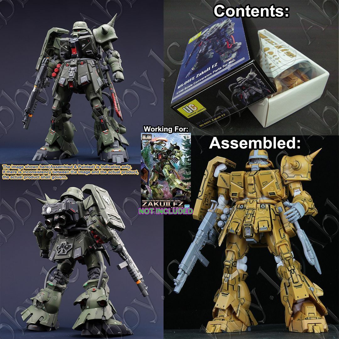 for RE 1/100 Zaku II FZ Recast Industriac Gear Silveroaks Resin