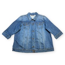 Old Navy Xl Denim Jacket Womens Maternity Stretch 3/4 Sleeve Blue Demin