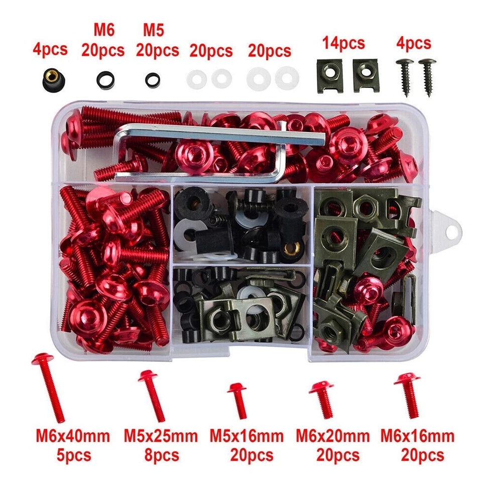 Kit completo de pernos de carenado aptos para Kawasaki Ninja 500R EX500 GPX500 Foto 4 de 4