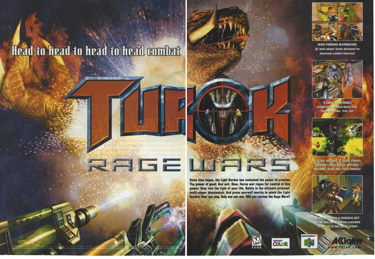 Turok: Rage Wars Print Ad/Poster Art Nintendo 64 N64 | eBay