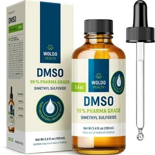 DMSO (Dimethyl Sulfoxide) 99.9% Pharmaceutical Grade 3.38Oz - Glass Bottle wi...