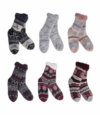 Mirabeau Sherpa Thermal Knit Slipper Socks Non-Slip Grip - Adults/Youth - Colors