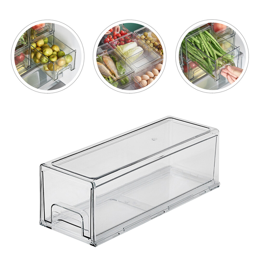 Fridge Food Container Clear Plastic Bins Refrigerator Storage Box eBay