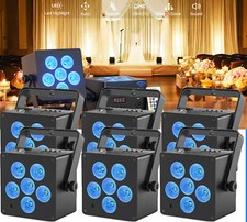 6*6LED 90W Akku Par Scheinwerfer Bühnenlicht RGBW DMX Wiederaufladbar Halloween