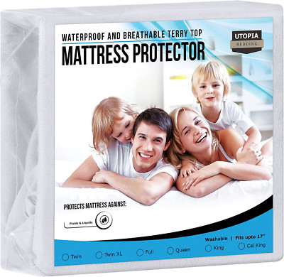 Waterproof Matrress Protector Cotton Terry Top Matress Pad Breathable Bed Cover