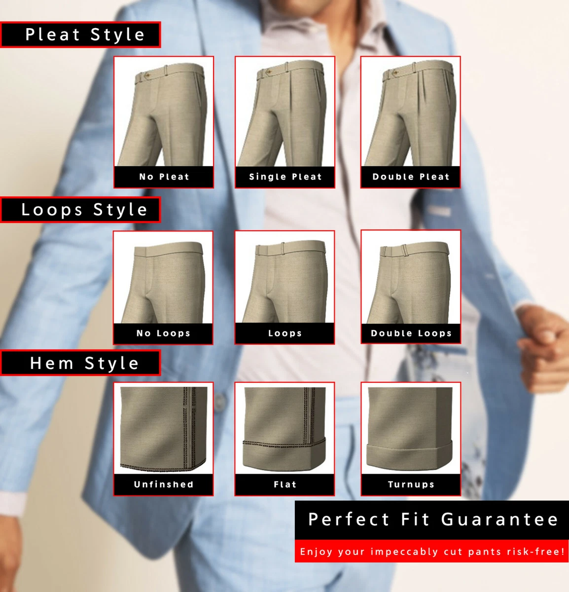 Types of mens dress clearance pants