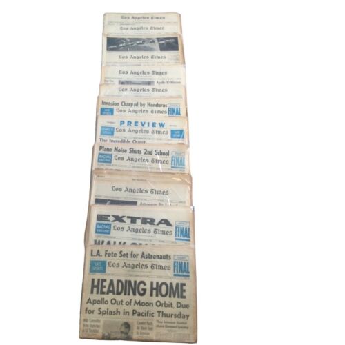 Los Angeles LA Times 1969 (11) Newspapers MAN on MOON Landing Astronaut