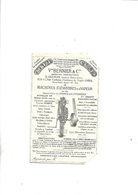 um 1890.  Vernier et Cie. Paris. hebemaschinen. Dampf.  Katalog. RR