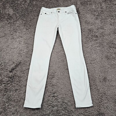 True Religion Jeans Womens 27 White Skinny Low Rise Stretch Casey Flap USA  26x29