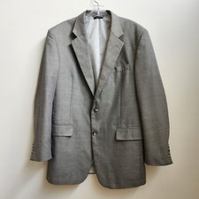 Jos A Bank Two-Button Brown Check Blazer Sport Coat Jacket Men's Size 42L Wool