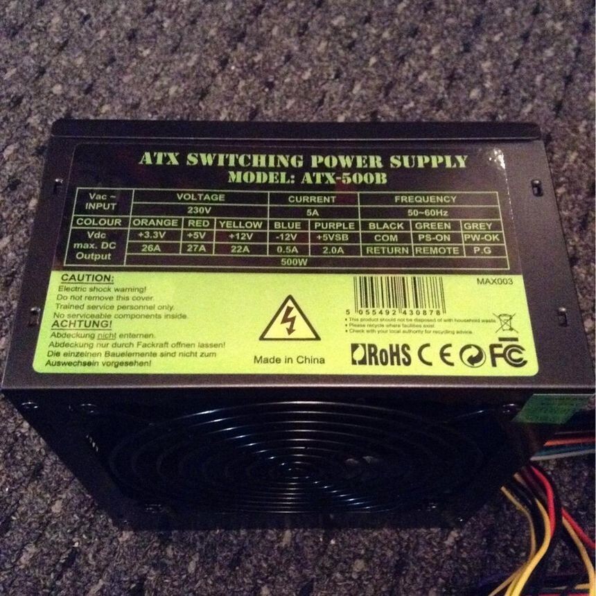 Generic ATX500B 500W ATX PSU Desktop Power Supply Unit eBay