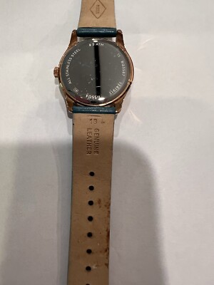 Fossil Adalyn Three Hand Date Ladies Watch Teal Leather Band 