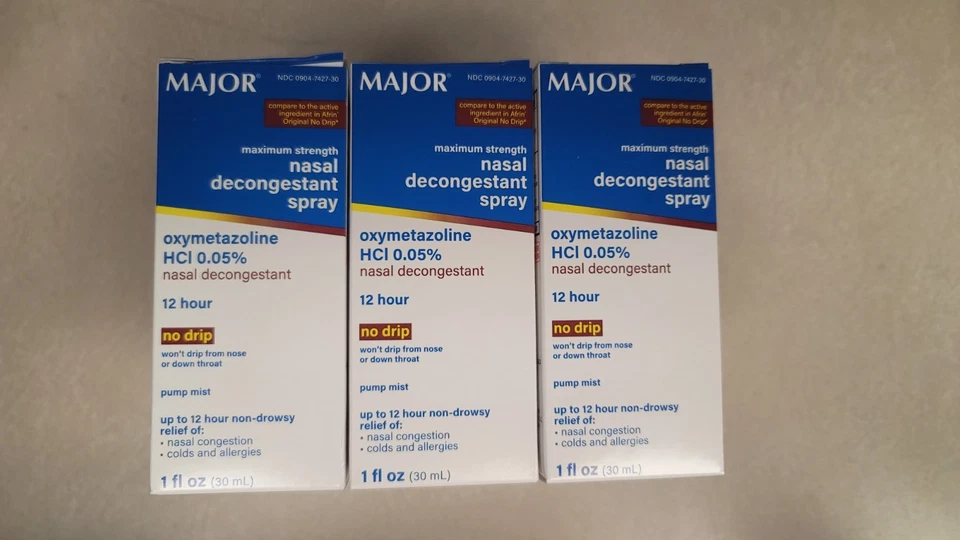 Spray descongestionante nasal 12 HR -Oximetazolina HCL 0,05% 30 ml-Exp 07-26 (Paquete de 12) Foto 2 de 2