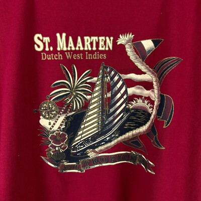 Vintage 90s St Marten Dutch West Indies Vacation Tourist Shirt