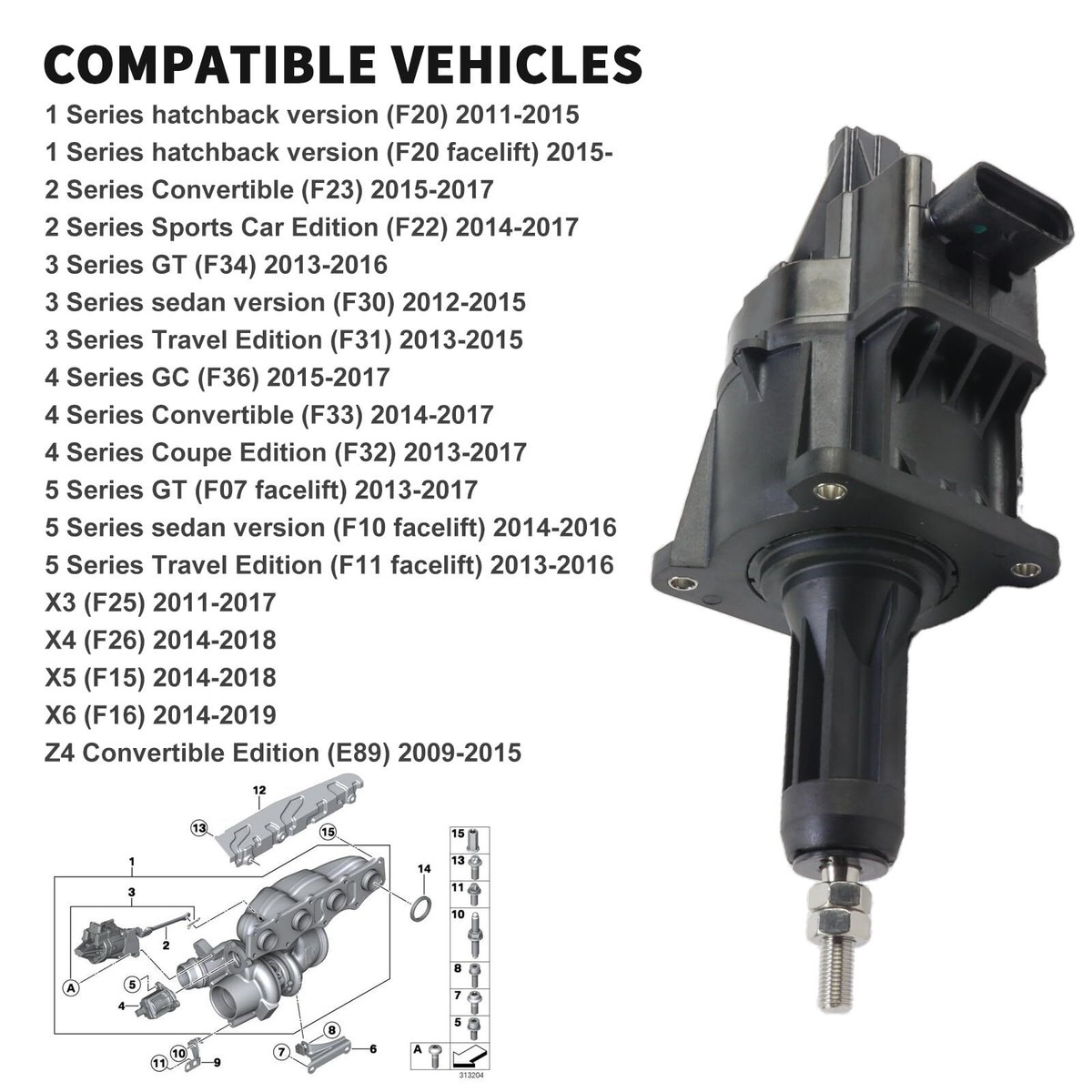 11657638783 Turbocharger Wastegate For BMW 225i 228i 320i