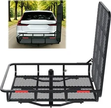ECOTRIC Hitch Mount Wheelchair Carrier with Mobility Ramp 500lb Capacity